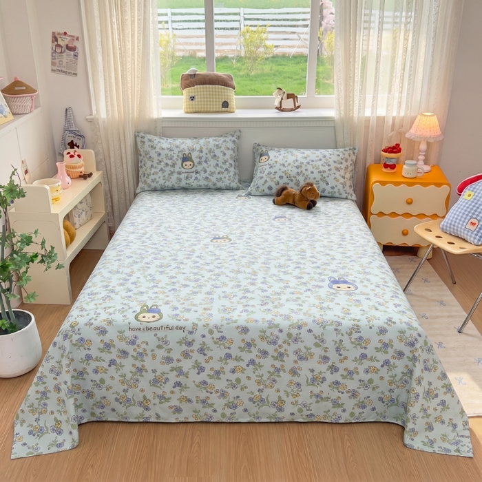 91家纺网 家纺一手货源 找家纺 （总）爱彼家纺 2026新款热卖系列老粗布床单床单三件套凉席