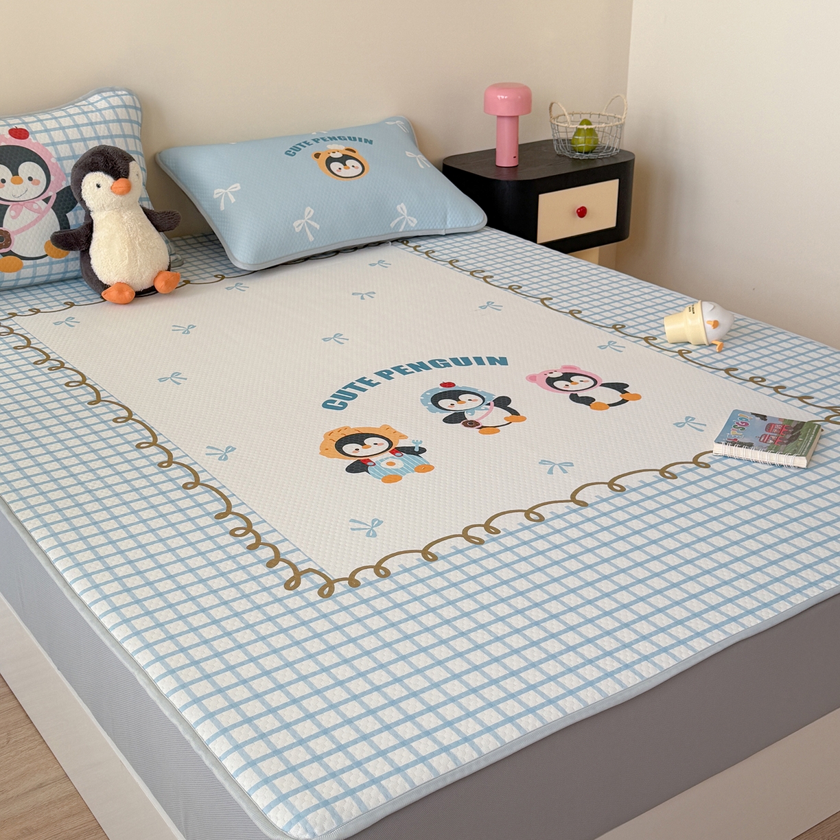 91家纺网 家纺一手货源 找家纺 （总）Sweet dreams甜梦 2026新款A类数码印花凉感豆豆床笠款凉席--大版