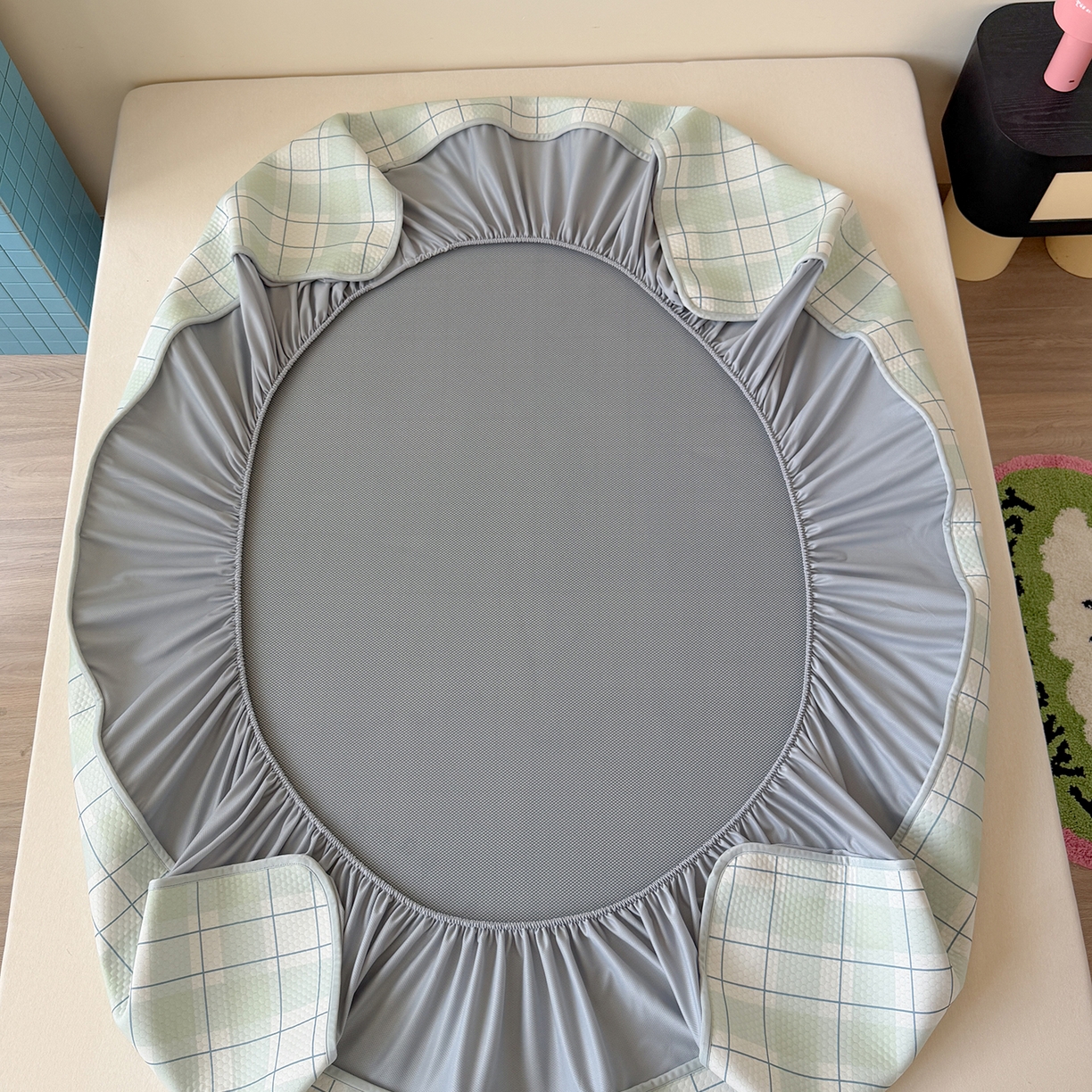 91家纺网 家纺一手货源 找家纺 Sweet dreams甜梦 2026新款A类数码印花凉感豆豆床笠款凉席--大版 苹果熊猫