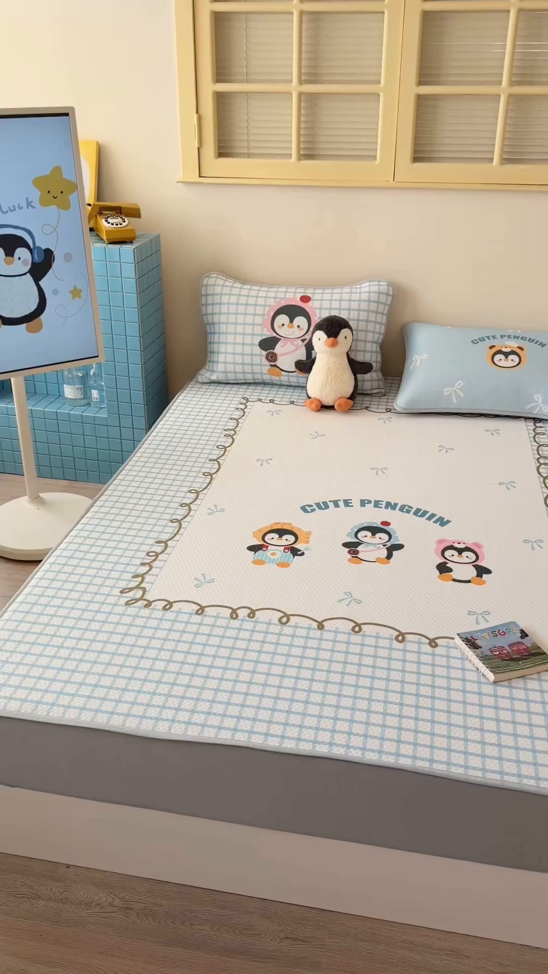 91家纺网 家纺一手货源 找家纺 （总）Sweet dreams甜梦 2026新款A类数码印花凉感豆豆床笠款凉席--大版