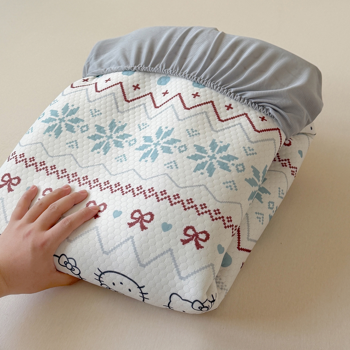 91家纺网 家纺一手货源 找家纺 （总）Sweet dreams甜梦 2026新款A类数码印花凉感豆豆床笠款凉席--小版