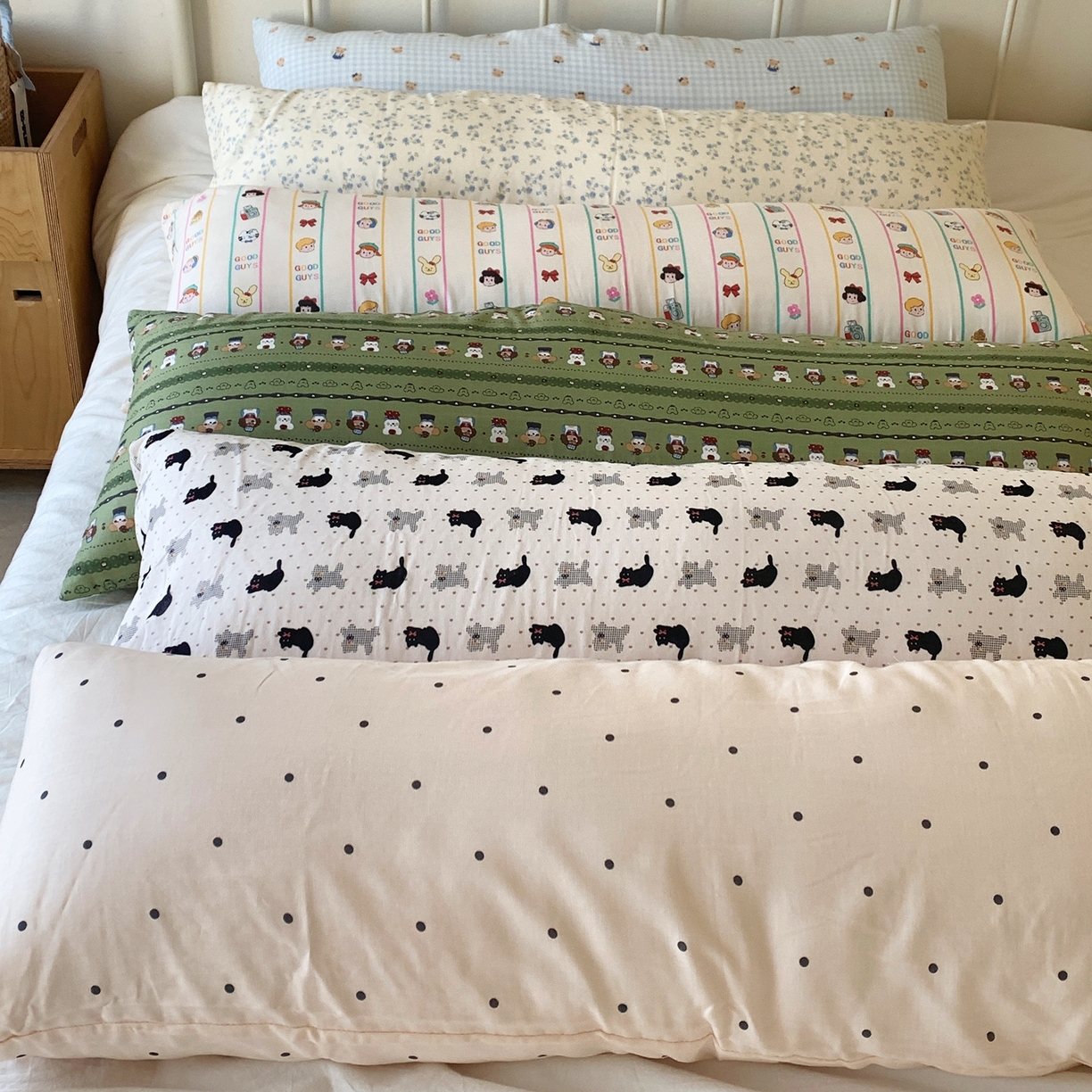 91家纺网 家纺一手货源 找家纺 桃喜 2026新款全棉双层纱巨无霸长抱枕 组合图（仅供展示不可下单）