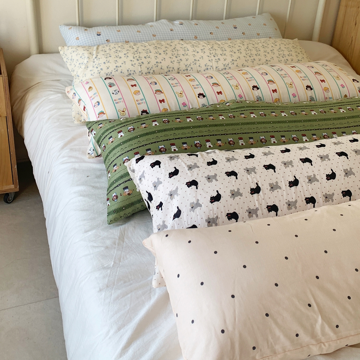 91家纺网 家纺一手货源 找家纺 桃喜 2026新款全棉双层纱巨无霸长抱枕 组合图（仅供展示不可下单）