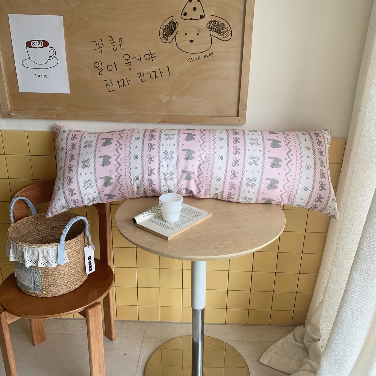 91家纺网 家纺一手货源 找家纺 桃喜 2026新款全棉双层纱巨无霸长抱枕 双层纱长抱枕-费尔岛小猫