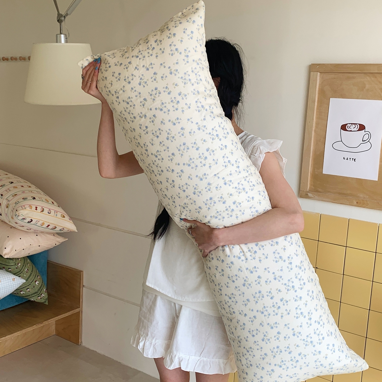 桃喜 2026新款全棉双层纱巨无霸长抱枕 双层纱长抱枕-风铃草