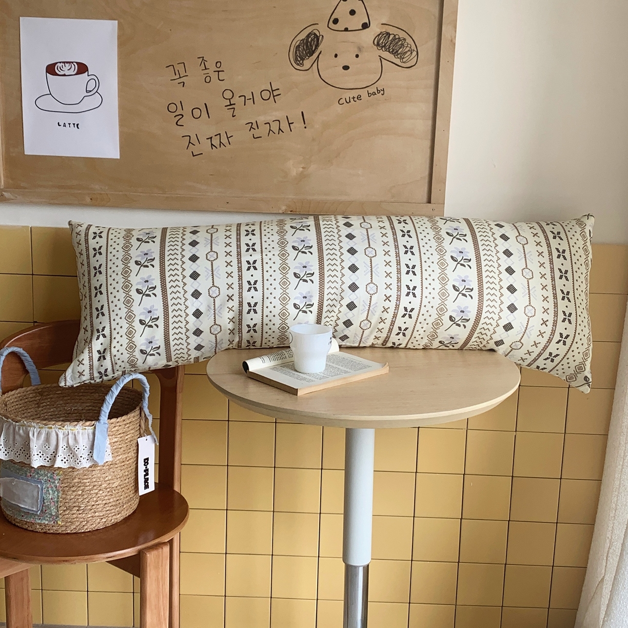 91家纺网 家纺一手货源 找家纺 桃喜 2026新款全棉双层纱巨无霸长抱枕 双层纱长抱枕-复古费尔岛