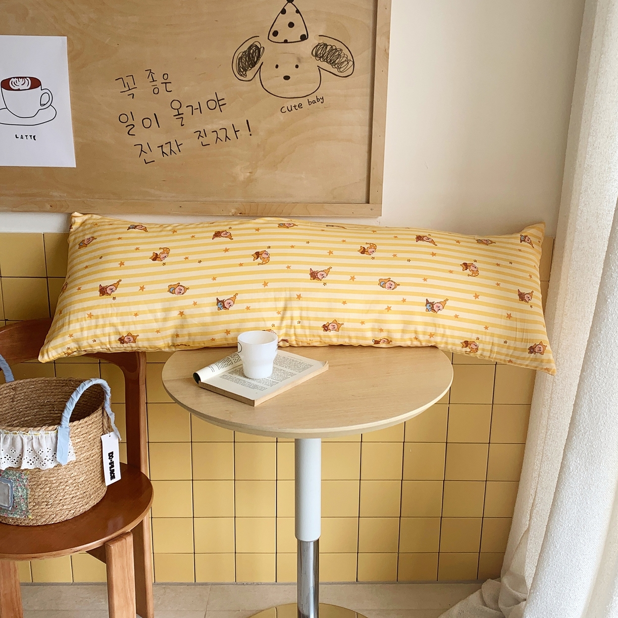 91家纺网 家纺一手货源 找家纺 桃喜 2026新款全棉双层纱巨无霸长抱枕 双层纱长抱枕-晚安小星星