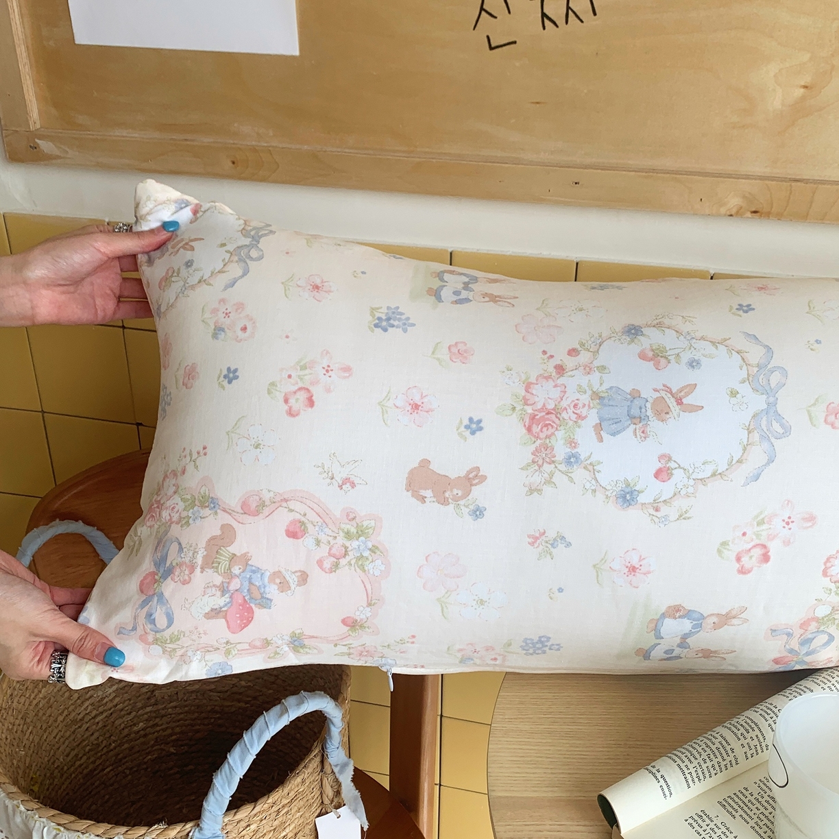 91家纺网 家纺一手货源 找家纺 （总）桃喜 2026新款全棉双层纱巨无霸长抱枕