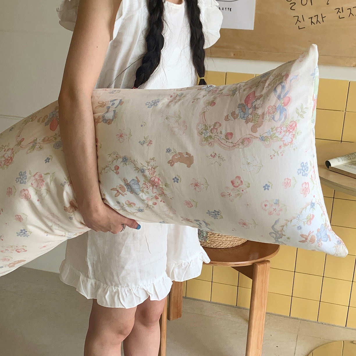 91家纺网 家纺一手货源 找家纺 （总）桃喜 2026新款全棉双层纱巨无霸长抱枕