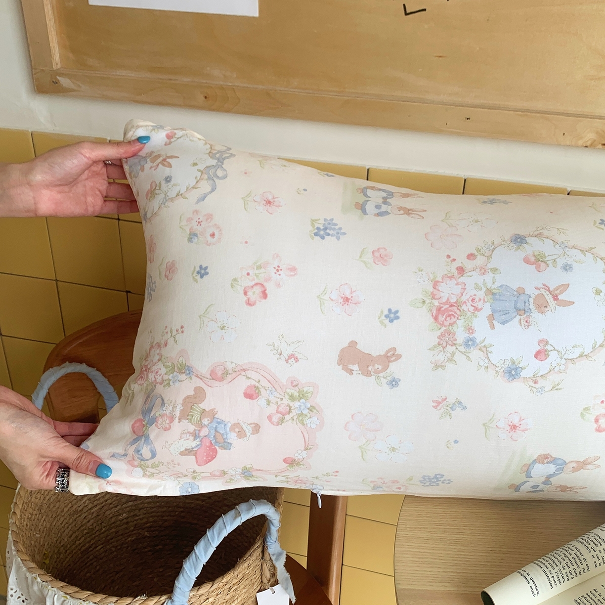 91家纺网 家纺一手货源 找家纺 （总）桃喜 2026新款全棉双层纱巨无霸长抱枕