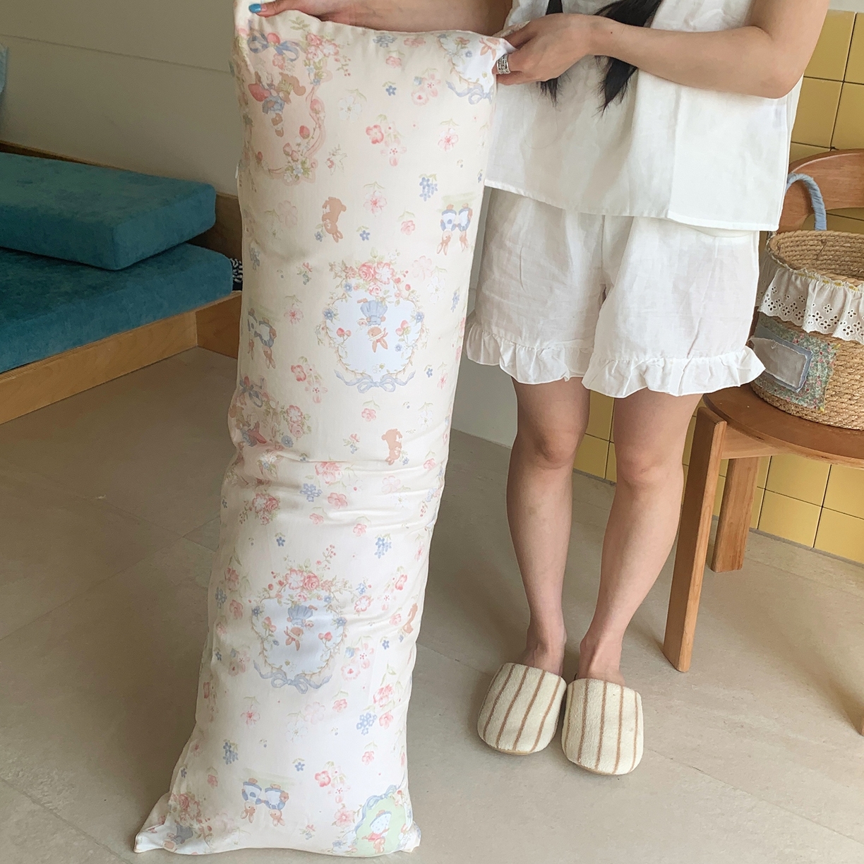 91家纺网 家纺一手货源 找家纺 （总）桃喜 2026新款全棉双层纱巨无霸长抱枕