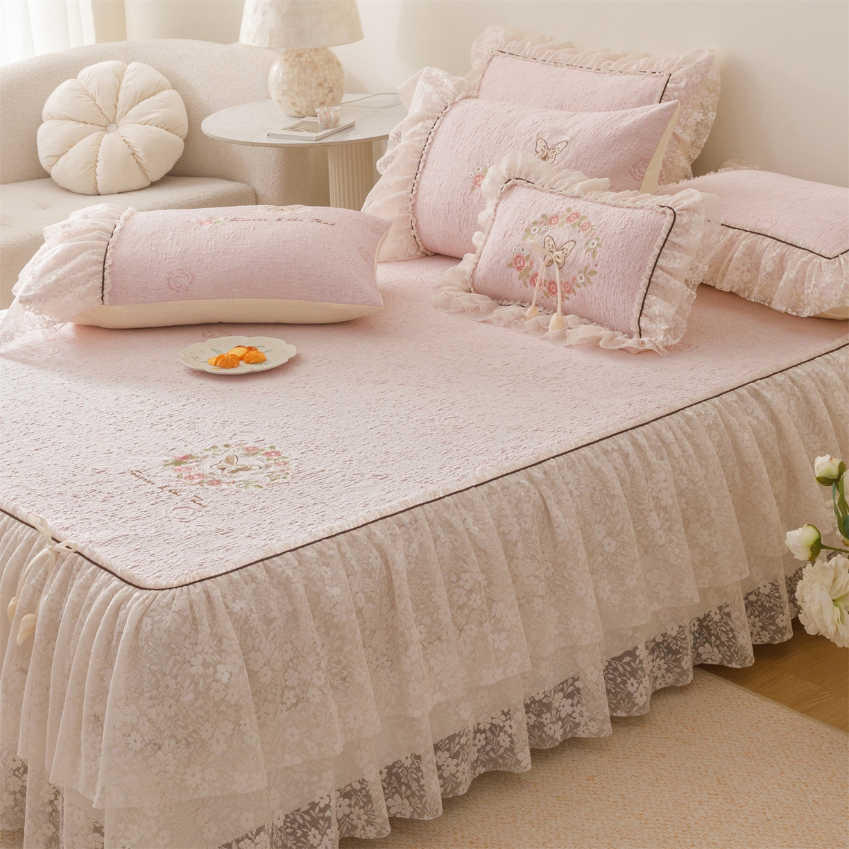 91家纺网 家纺一手货源 找家纺 （总）好儿喜家纺 2026新款夏季冰丝软凉席乙纶凉席床裙空调软席可机洗-漫夏系列