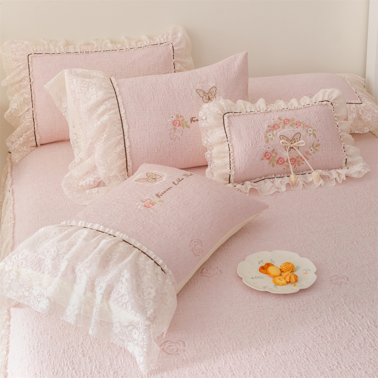 91家纺网 家纺一手货源 找家纺 （总）好儿喜家纺 2026新款软凉席空调软席乙纶凉席床裙可机洗夏被夏凉被空调被四件套-漫夏系列