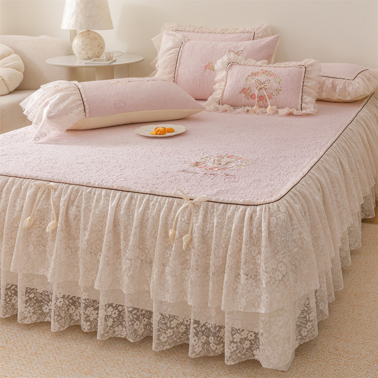 91家纺网 家纺一手货源 找家纺 （总）好儿喜家纺 2026新款软凉席空调软席乙纶凉席床裙可机洗夏被夏凉被空调被四件套-漫夏系列