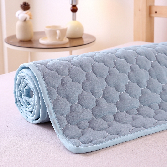 91家纺网 家纺一手货源 找家纺 乐逸家纺 2026新款A类纯棉全棉色织水洗棉床护垫床褥学生宿舍单人出租房专用可水洗床褥软床垫 全棉床褥天蓝