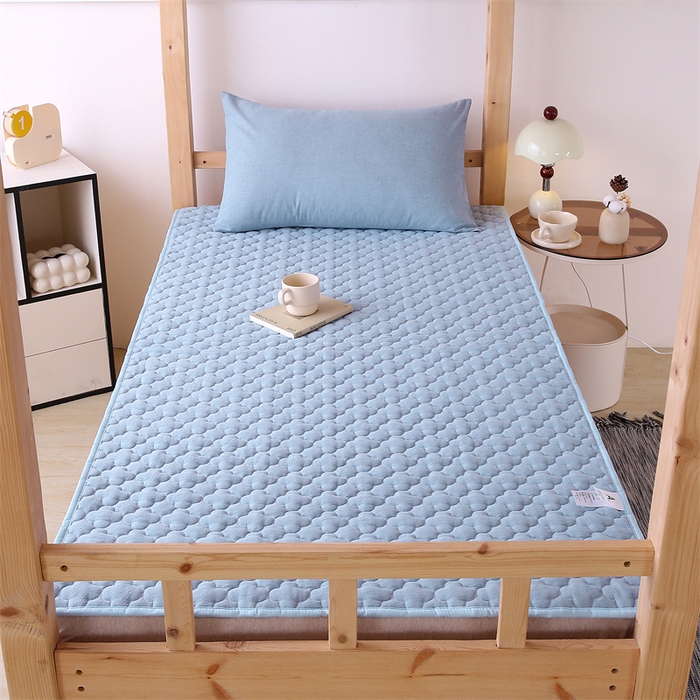 91家纺网 家纺一手货源 找家纺 乐逸家纺 2026新款A类纯棉全棉色织水洗棉床护垫床褥学生宿舍单人出租房专用可水洗床褥软床垫 全棉床褥天蓝