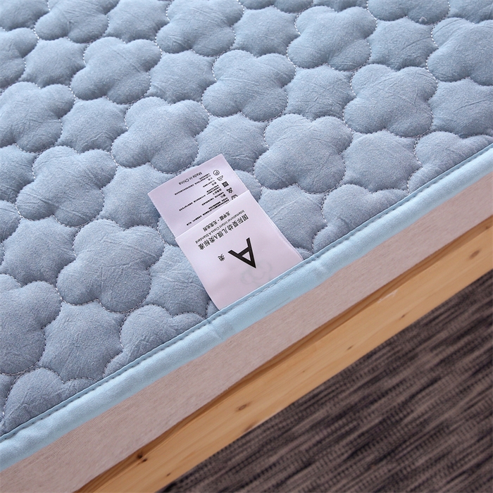 91家纺网 家纺一手货源 找家纺 乐逸家纺 2026新款A类纯棉全棉色织水洗棉床护垫床褥学生宿舍单人出租房专用可水洗床褥软床垫 全棉床褥天蓝