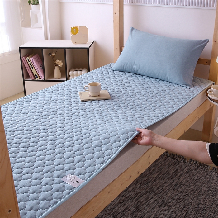 91家纺网 家纺一手货源 找家纺 乐逸家纺 2026新款A类纯棉全棉色织水洗棉床护垫床褥学生宿舍单人出租房专用可水洗床褥软床垫 全棉床褥天蓝