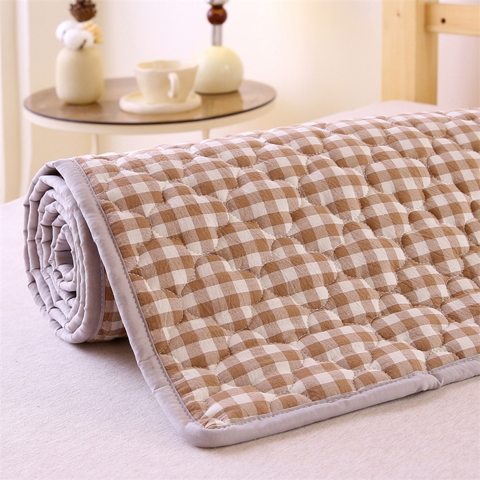 91家纺网 家纺一手货源 找家纺 乐逸家纺 2026新款A类纯棉全棉色织水洗棉床护垫床褥学生宿舍单人出租房专用可水洗床褥软床垫 全棉床褥驼小格