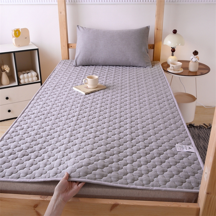 91家纺网 家纺一手货源 找家纺 乐逸家纺 2026新款A类纯棉全棉色织水洗棉床护垫床褥学生宿舍单人出租房专用可水洗床褥软床垫 全棉床褥浅灰