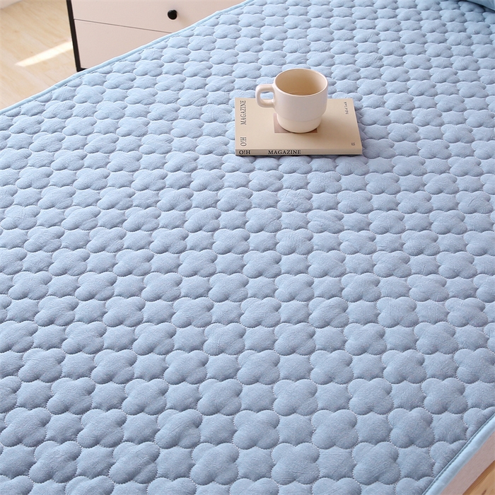 91家纺网 家纺一手货源 找家纺 乐逸家纺 2026新款A类纯棉全棉色织水洗棉床护垫床褥学生宿舍单人出租房专用可水洗床褥软床垫 全棉床褥天蓝