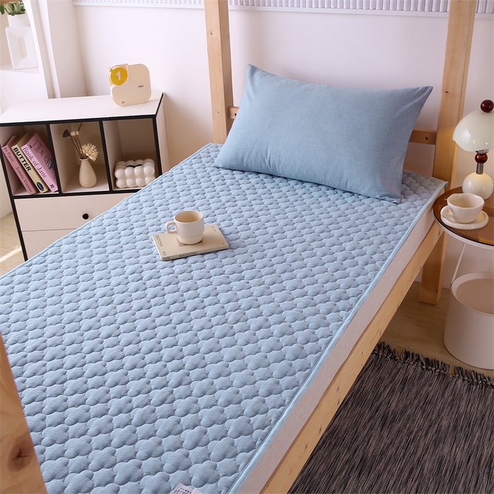 91家纺网 家纺一手货源 找家纺 乐逸家纺 2026新款A类纯棉全棉色织水洗棉床护垫床褥学生宿舍单人出租房专用可水洗床褥软床垫 全棉床褥天蓝