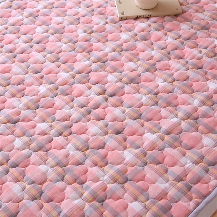 91家纺网 家纺一手货源 找家纺 乐逸家纺 2026新款A类纯棉全棉色织水洗棉床护垫床褥学生宿舍单人出租房专用可水洗床褥软床垫 全棉床褥简兮粉