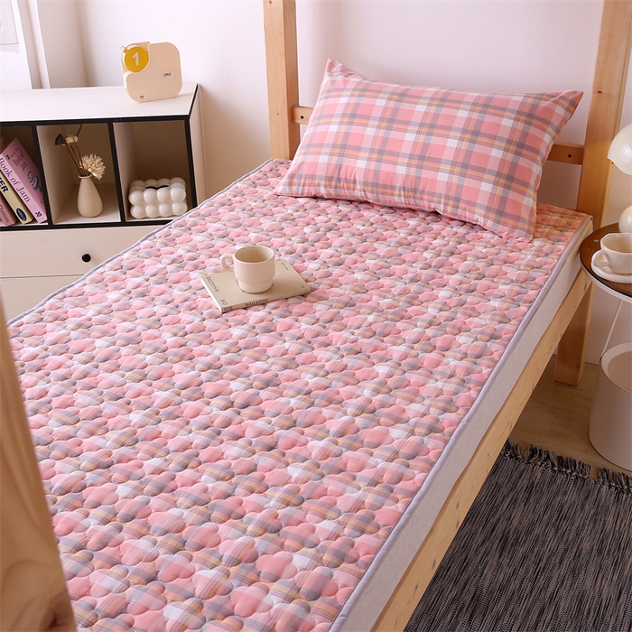 91家纺网 家纺一手货源 找家纺 乐逸家纺 2026新款A类纯棉全棉色织水洗棉床护垫床褥学生宿舍单人出租房专用可水洗床褥软床垫 全棉床褥简兮粉