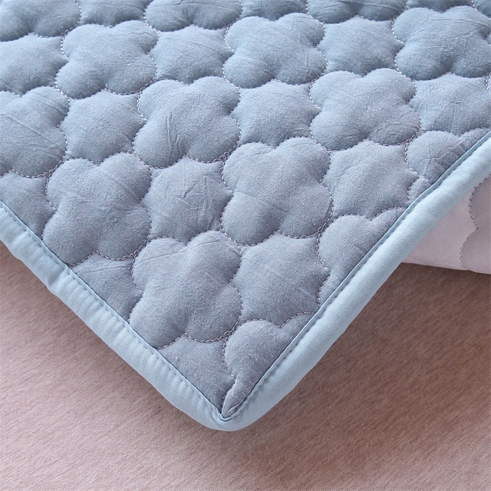 91家纺网 家纺一手货源 找家纺 乐逸家纺 2026新款A类纯棉全棉色织水洗棉床护垫床褥学生宿舍单人出租房专用可水洗床褥软床垫 全棉床褥天蓝