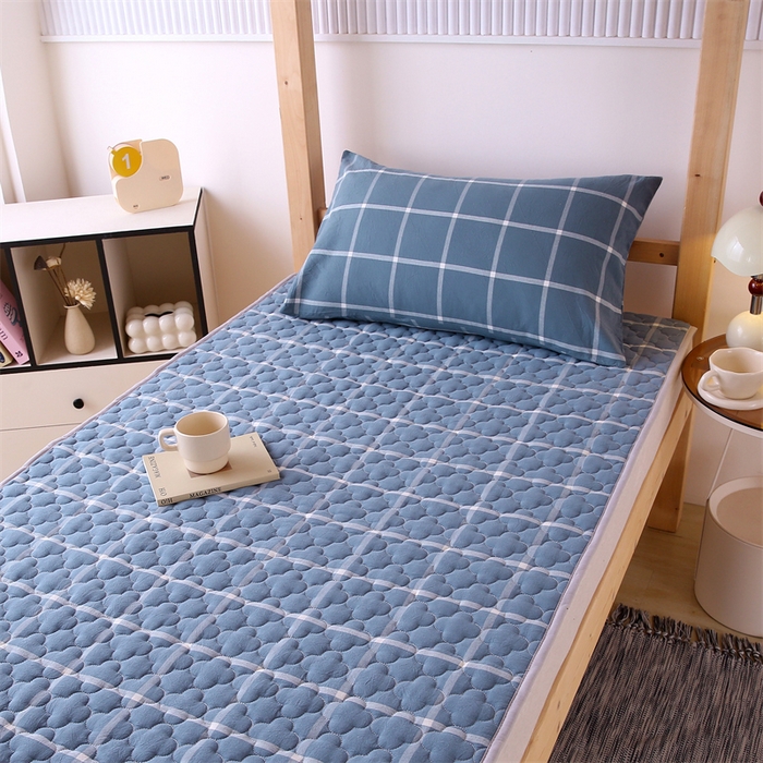 91家纺网 家纺一手货源 找家纺 乐逸家纺 2026新款A类纯棉全棉色织水洗棉床护垫床褥学生宿舍单人出租房专用可水洗床褥软床垫 全棉床褥蓝大格