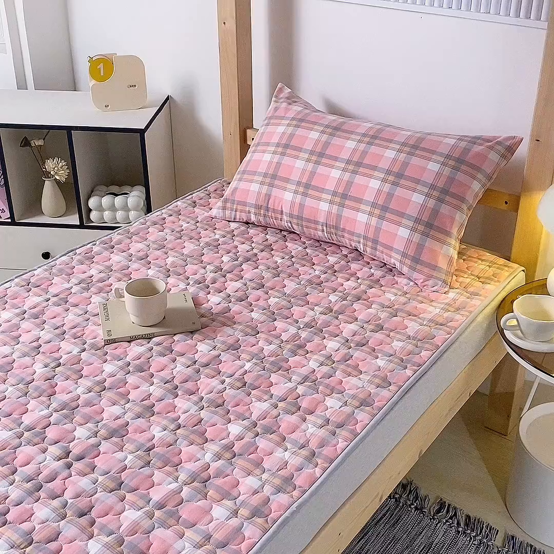 91家纺网 家纺一手货源 找家纺 （总）乐逸家纺 2026新款A类纯棉全棉色织水洗棉床护垫床褥学生宿舍单人出租房专用可水洗床褥软床垫