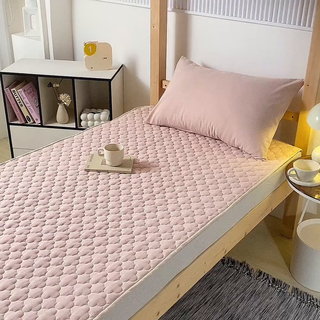 91家纺网 家纺一手货源 找家纺 乐逸家纺 2026新款A类纯棉全棉色织水洗棉床护垫床褥学生宿舍单人出租房专用可水洗床褥软床垫 全棉床褥浅驼