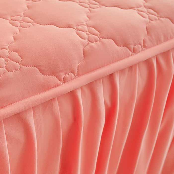 91家纺网 家纺一手货源 找家纺 怡源梦 2026新款幸运草夹棉床裙床裙单品床裙单件 幸运草-玉色