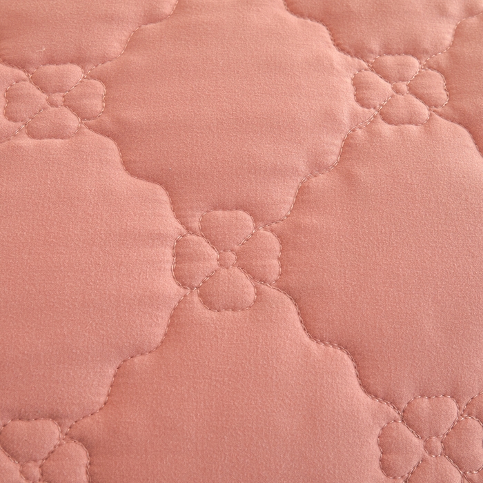 91家纺网 家纺一手货源 找家纺 怡源梦 2026新款幸运草夹棉床裙床裙单品床裙单件 幸运草-豆沙