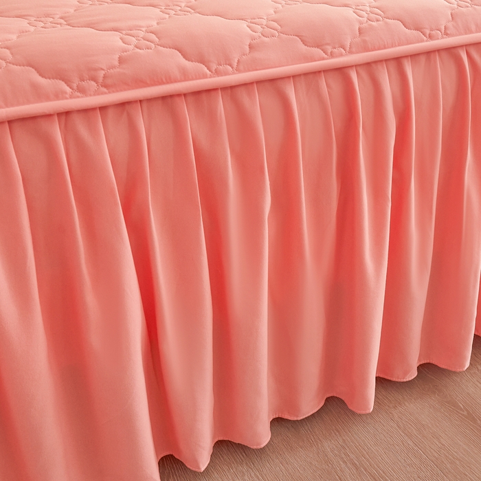 91家纺网 家纺一手货源 找家纺 怡源梦 2026新款幸运草夹棉床裙床裙单品床裙单件 幸运草-玉色