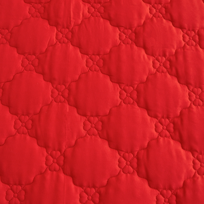 91家纺网 家纺一手货源 找家纺 怡源梦 2026新款幸运草夹棉床裙四件套 幸运草-大红