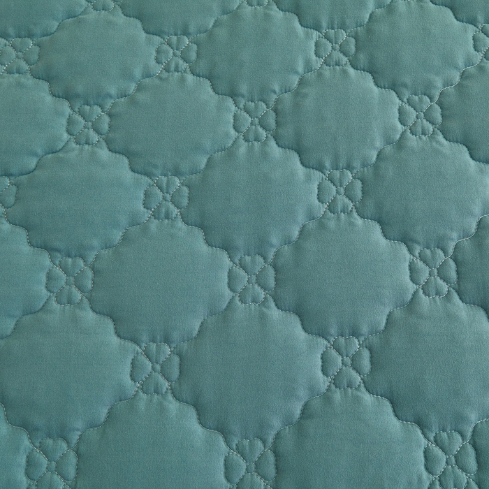 91家纺网 家纺一手货源 找家纺 怡源梦 2026新款幸运草夹棉床裙四件套 幸运草-兰色