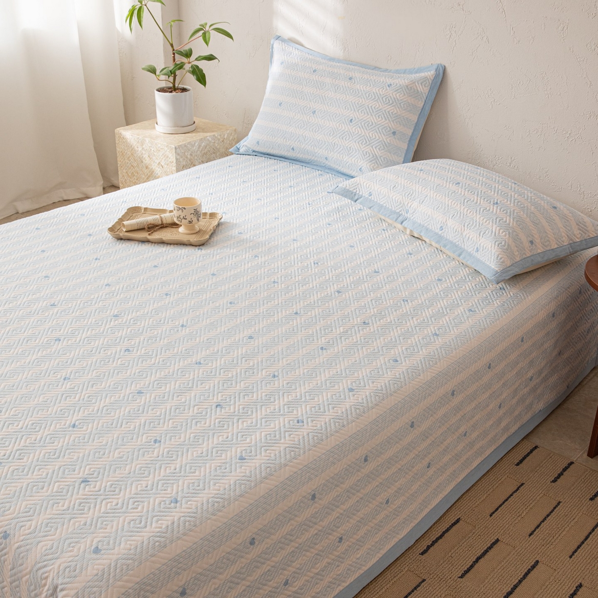 91家纺网 家纺一手货源 找家纺 （总）雅萱家纺 2026春夏新款全棉老粗布床盖 床盖单件