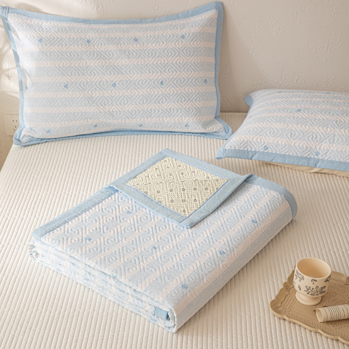 91家纺网 家纺一手货源 找家纺 （总）雅萱家纺 2026春夏新款全棉老粗布床盖 床盖单件