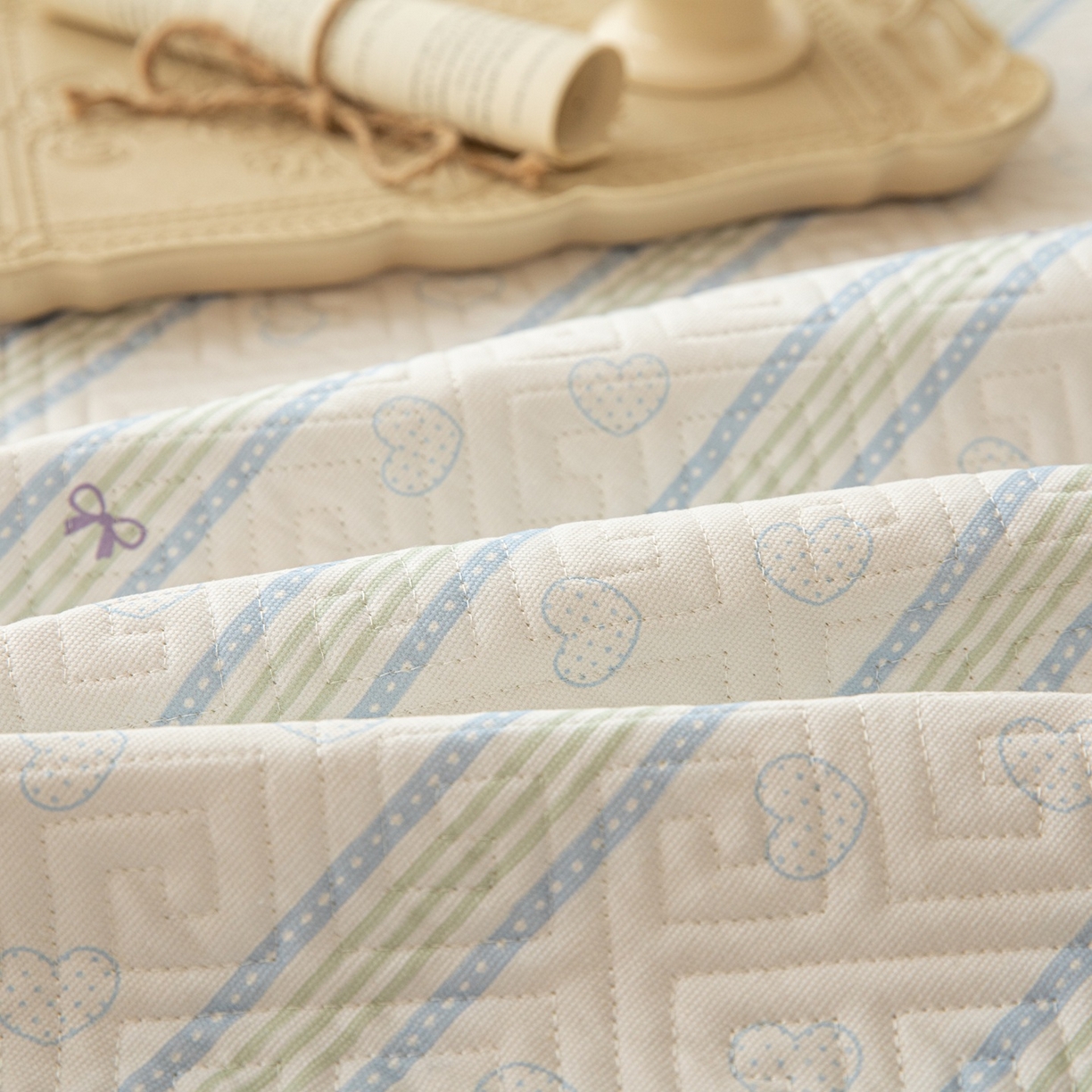 91家纺网 家纺一手货源 找家纺 雅萱家纺 2026春夏新款全棉老粗布床盖 床盖单件 床盖-蝴蝶结