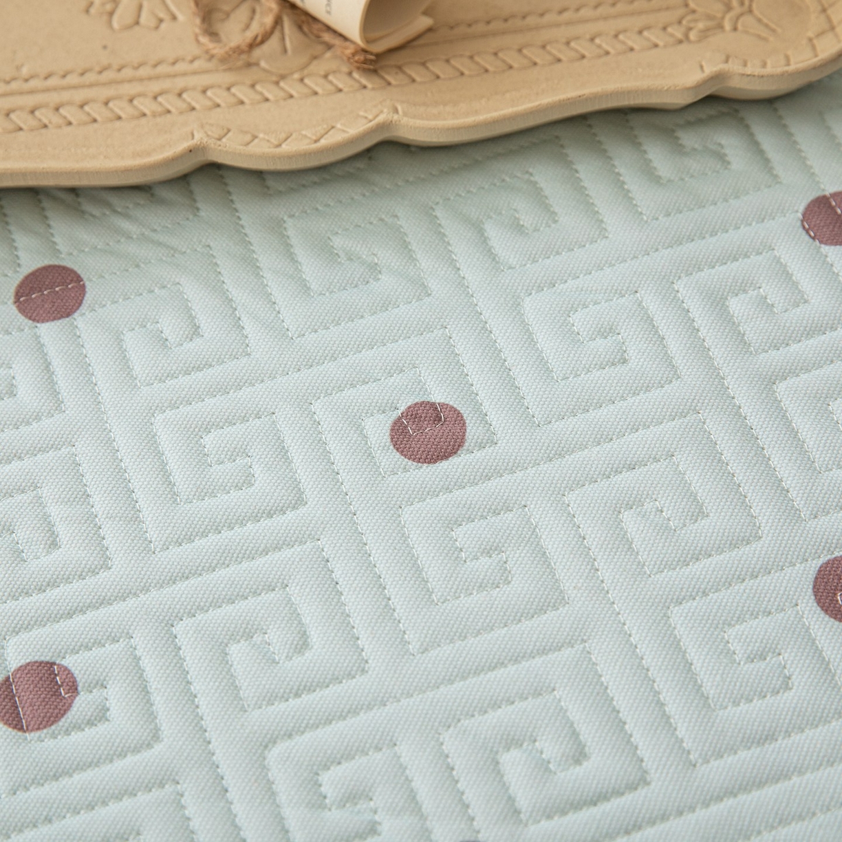 91家纺网 家纺一手货源 找家纺 雅萱家纺 2026春夏新款全棉老粗布床盖 床盖单件 床盖-波点蓝