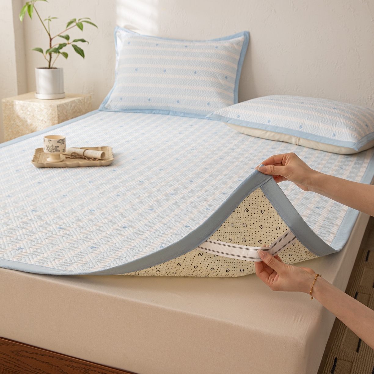 91家纺网 家纺一手货源 找家纺 （总）雅萱家纺 2026春夏新款全棉老粗布软席凉席席子