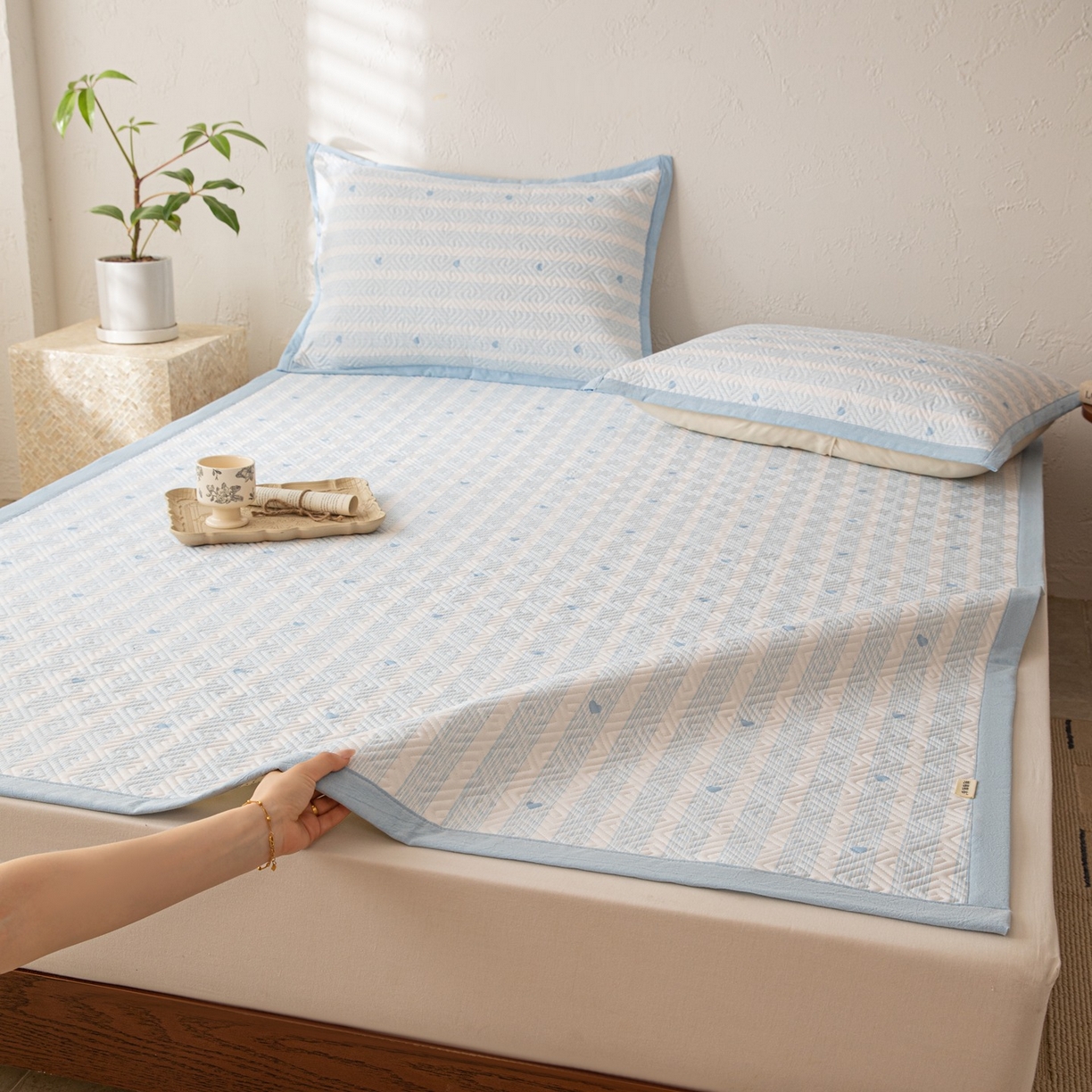 91家纺网 家纺一手货源 找家纺 （总）雅萱家纺 2026春夏新款全棉老粗布软席凉席席子