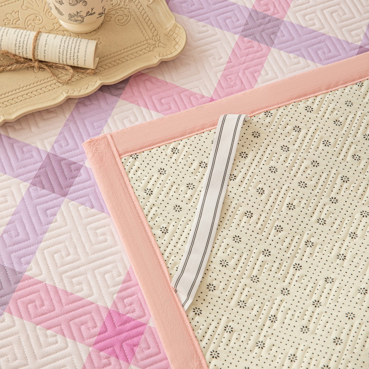 91家纺网 家纺一手货源 找家纺 雅萱家纺 2026春夏新款全棉老粗布软席凉席席子 软席-条纹紫