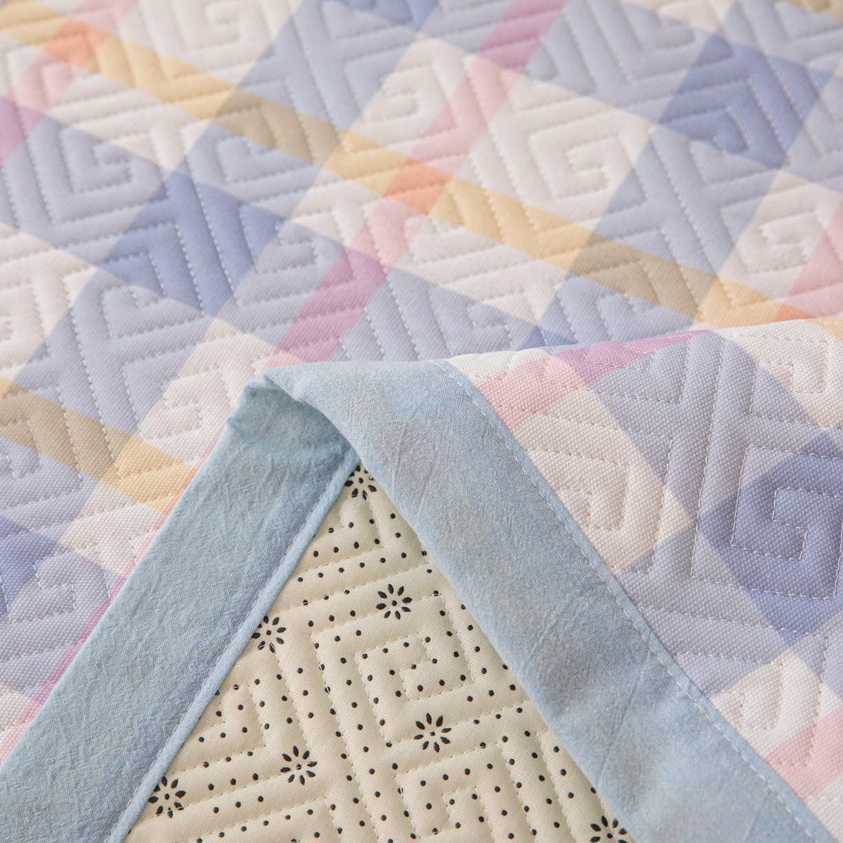 91家纺网 家纺一手货源 找家纺 雅萱家纺 2026春夏新款全棉老粗布软席凉席席子 软席-无印蓝