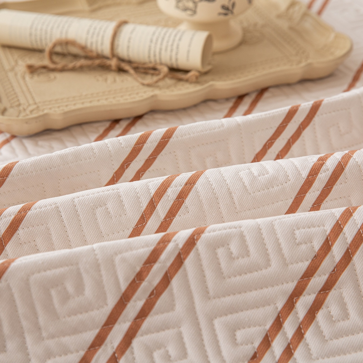 91家纺网 家纺一手货源 找家纺 雅萱家纺 2026春夏新款全棉老粗布软席凉席席子 软席-卡其色