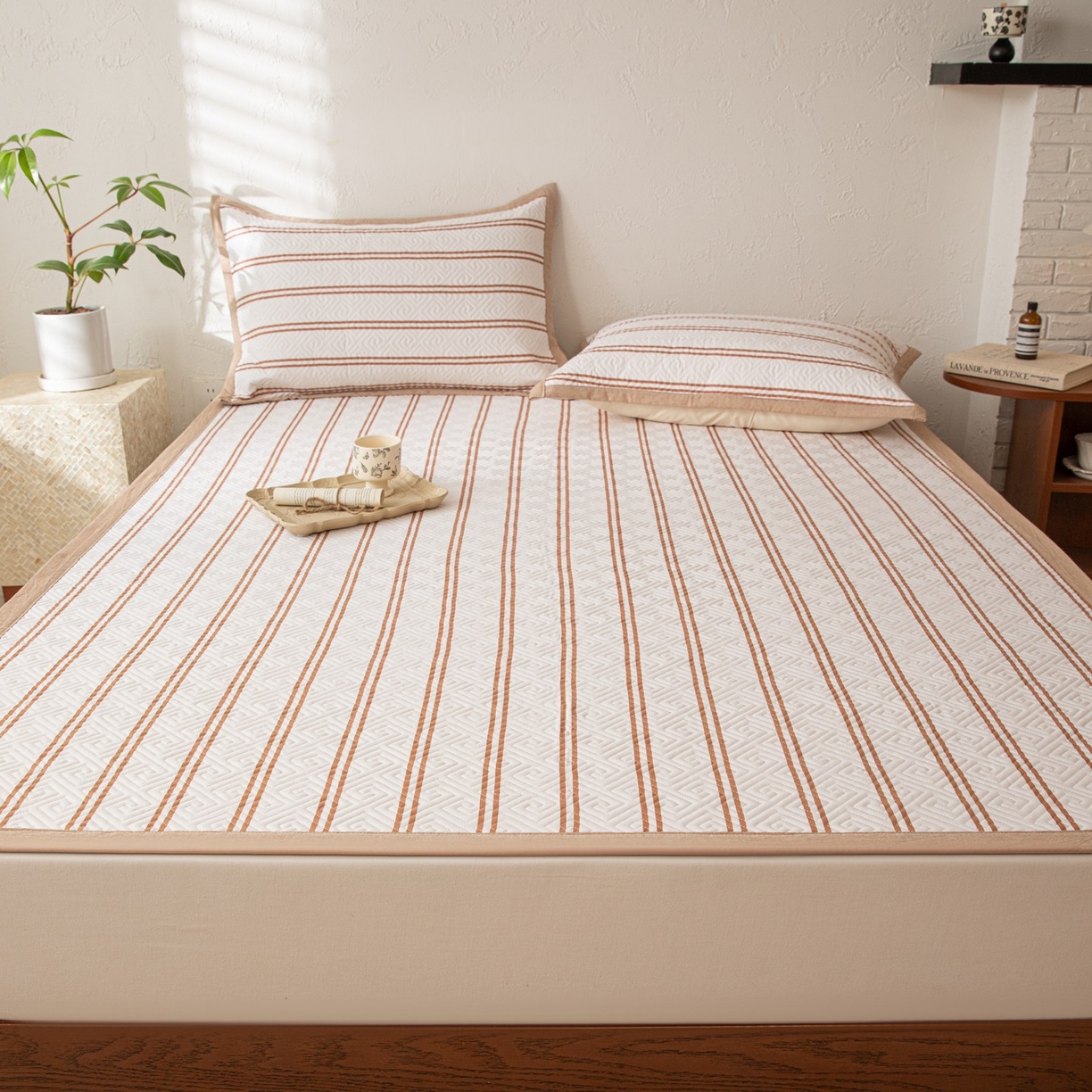 91家纺网 家纺一手货源 找家纺 雅萱家纺 2026春夏新款全棉老粗布软席凉席席子 软席-卡其色