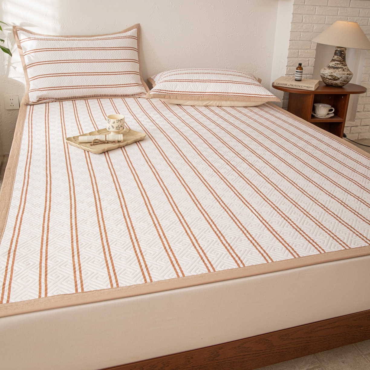 91家纺网 家纺一手货源 找家纺 雅萱家纺 2026春夏新款全棉老粗布软席凉席席子 软席-卡其色