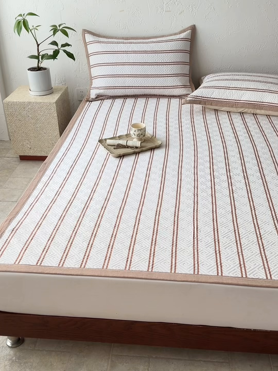 91家纺网 家纺一手货源 找家纺 雅萱家纺 2026春夏新款全棉老粗布软席凉席席子 软席-卡其色