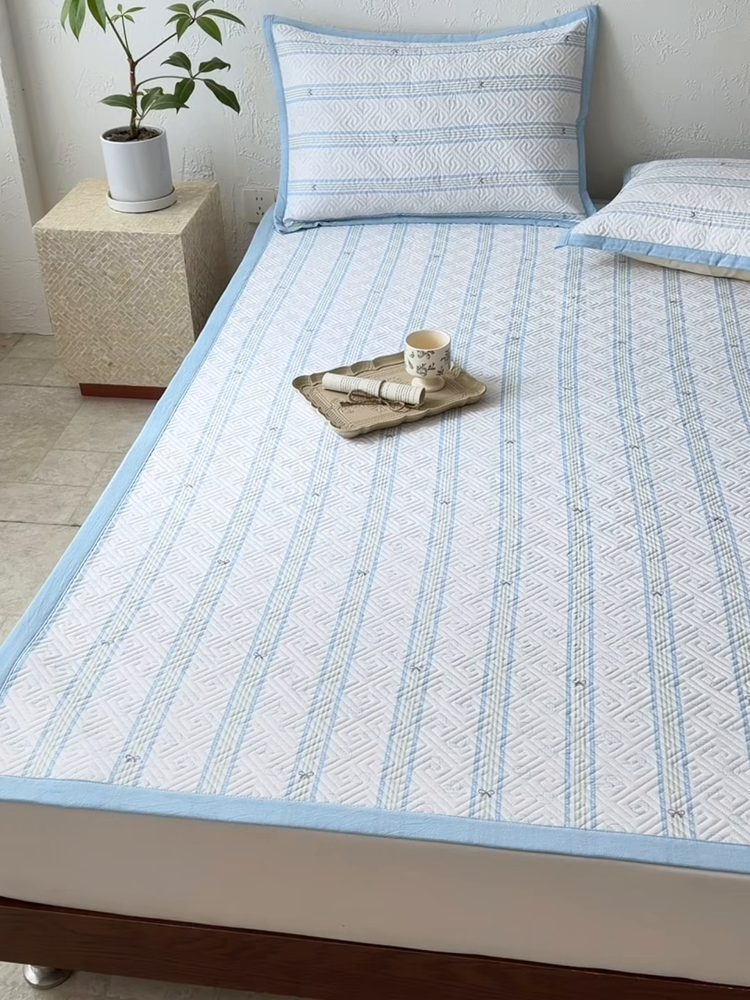 91家纺网 家纺一手货源 找家纺 雅萱家纺 2026春夏新款全棉老粗布软席凉席席子 软席-蝴蝶结